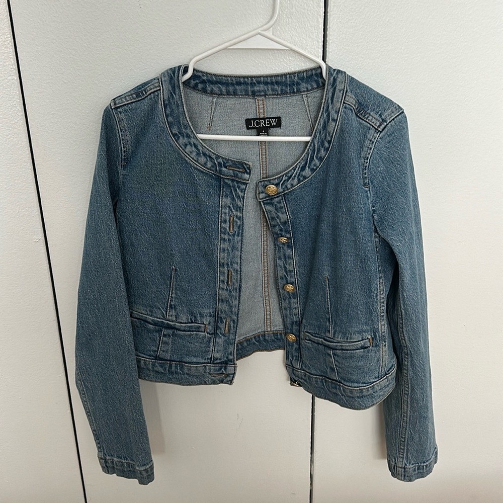 Jcrew Cropped Denim Jacket